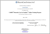 CARES® Dementia Care for FamiliesTM Online Training Program